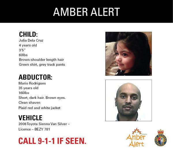 Update On The Amber Alert Issued For 4-Year-Old Julia Dela Cruz