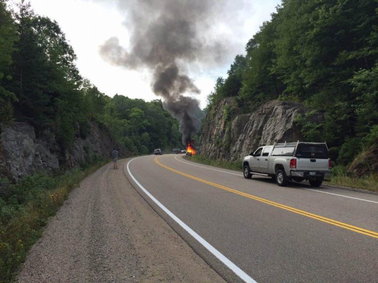 Charges Laid after a Vehicle Catches Fire North of Dorset