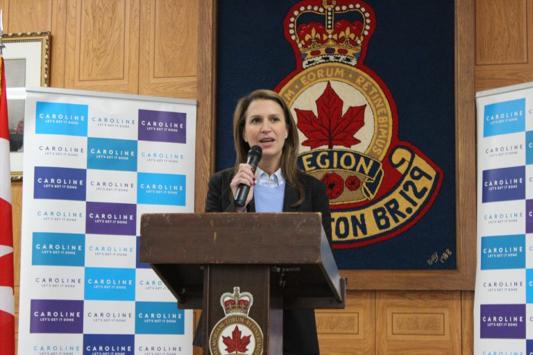 Ontario PC leadership candidate Mulroney makes her way through the county ahead of Friday’s vote